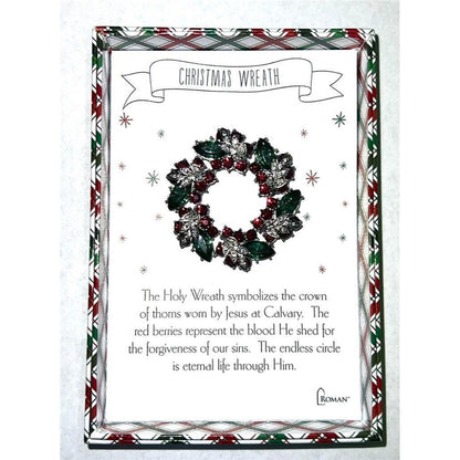 Crystal Christmas Wreath Story Pin