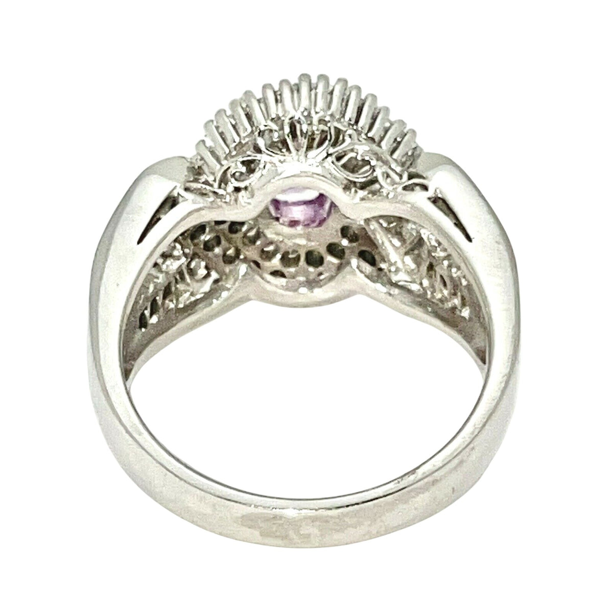 1.25ctw Pink Sapphire & Diamond Platinum Solitaire Ring Size 6 9.5g