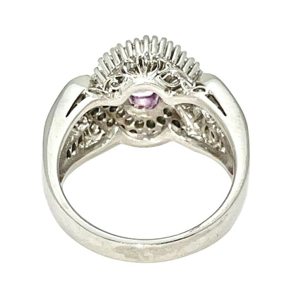 1.25ctw Pink Sapphire & Diamond Platinum Solitaire Ring Size 6 9.5g
