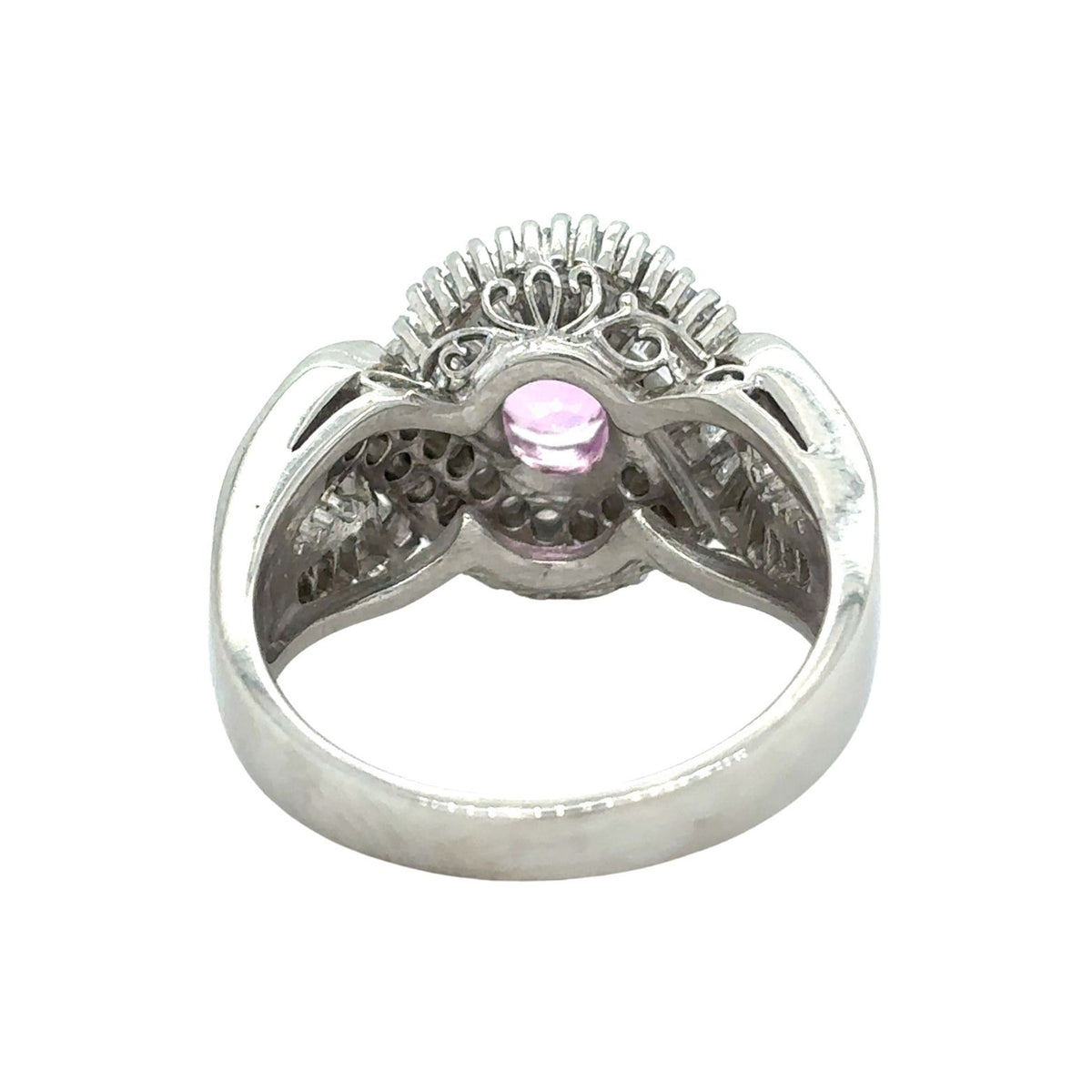 1.25ctw Pink Sapphire & Diamond Platinum Solitaire Ring Size 6 9.5g