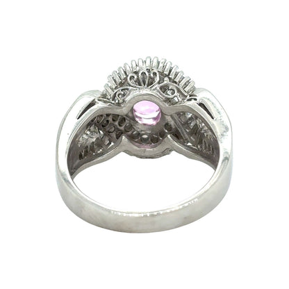 1.25ctw Pink Sapphire & Diamond Platinum Solitaire Ring Size 6 9.5g