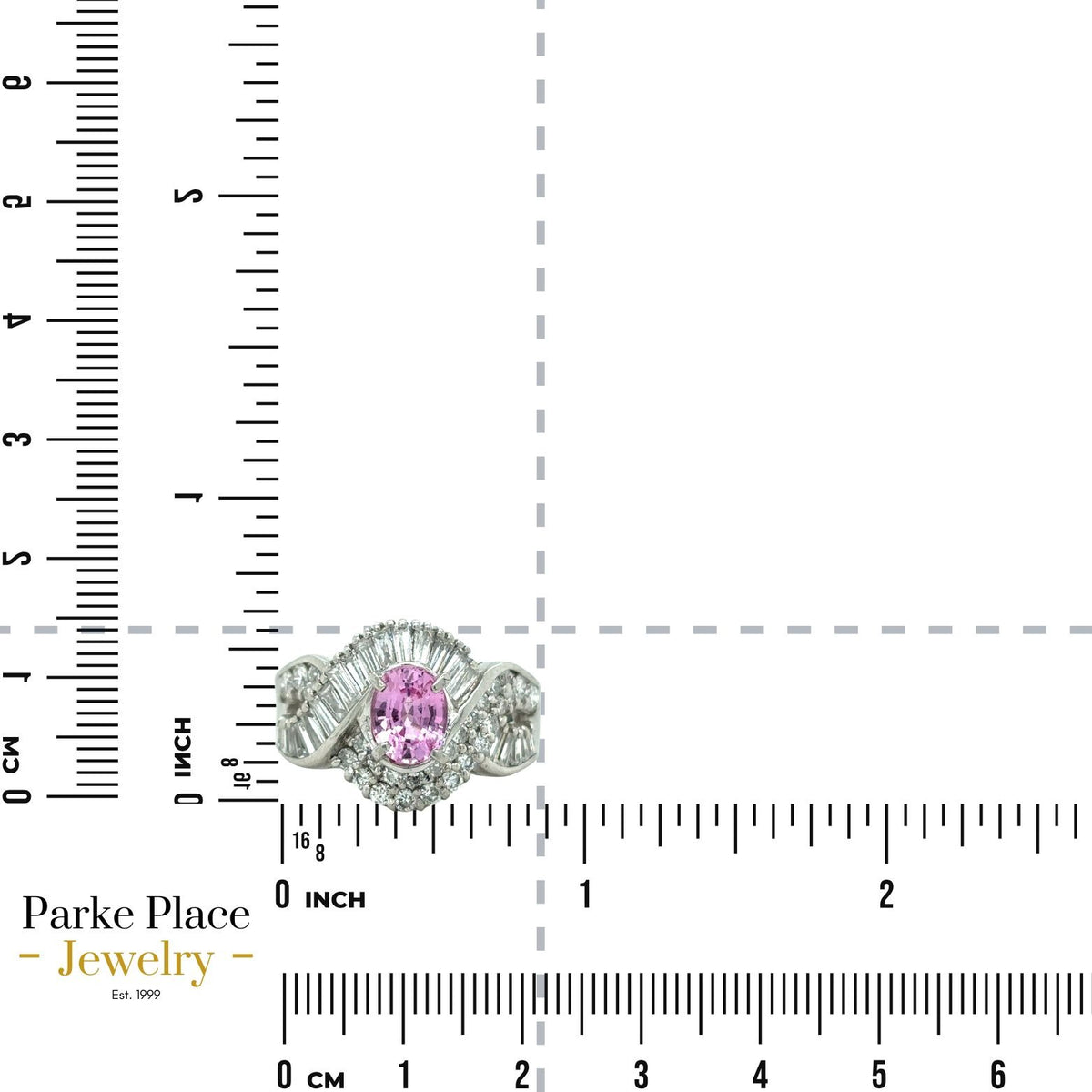 1.25ctw Pink Sapphire & Diamond Platinum Solitaire Ring Size 6 9.5g