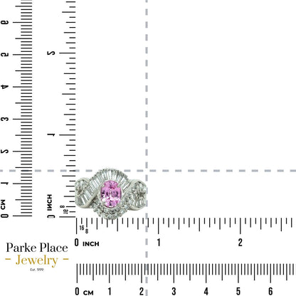 1.25ctw Pink Sapphire & Diamond Platinum Solitaire Ring Size 6 9.5g