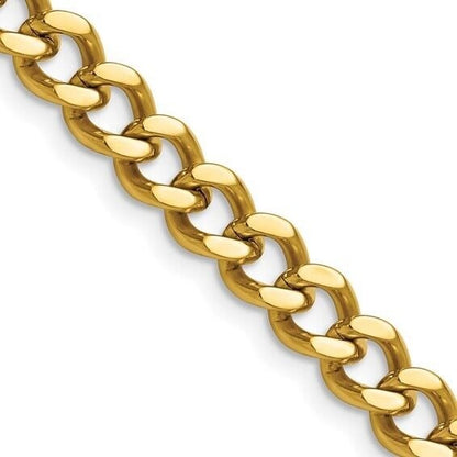 Chisel Stainless Steel Yellow IP-plated 7.5mm Curb 20 inch Chain Necklace