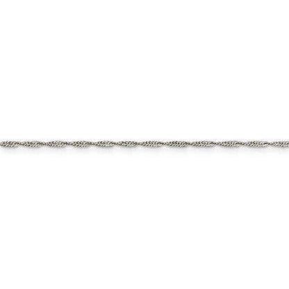 Sterling Silver 1.4mm Singapore Chain Necklace 18" Length 925