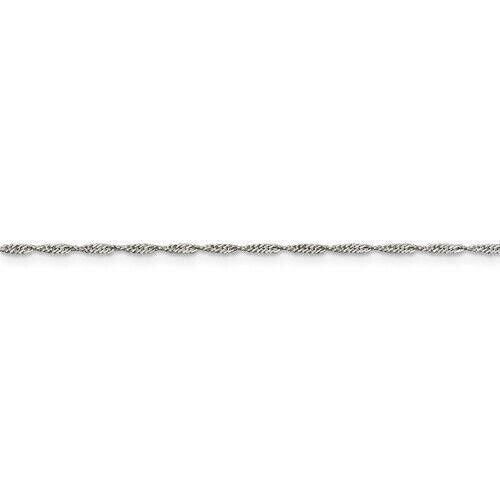 Sterling Silver 1.4mm Singapore Chain Necklace 18" Length 925