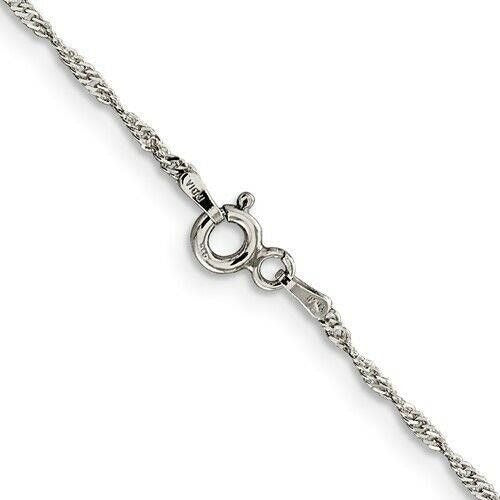 Sterling Silver 1.4mm Singapore Chain Necklace 18" Length 925