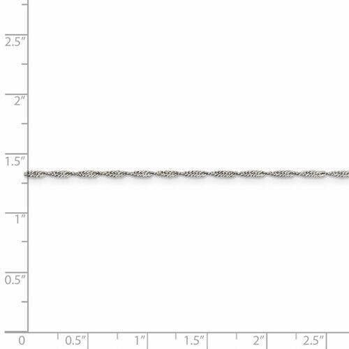 Sterling Silver 1.4mm Singapore Chain Necklace 18" Length 925