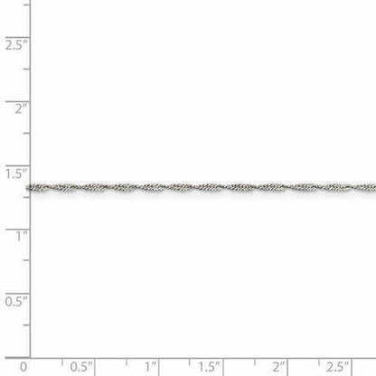 Sterling Silver 1.4mm Singapore Chain Necklace 18" Length 925