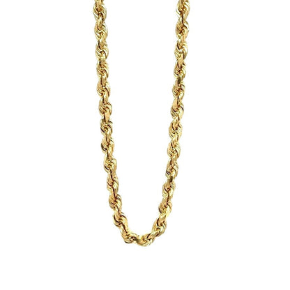 2.4mm 14K Yellow Gold Rope Chain Necklace 24 Inch 17.4g