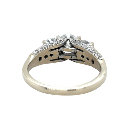 14k White Gold 1.34ct Diamond Size 5 Engagement Ring 4.1g