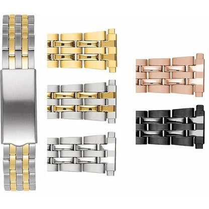 Ladies 12-16mm Stainless Steel Adjustable Spring-End Link Watch Band