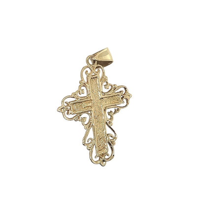 Estate Vintage 10K Yellow Gold Crucifix Cross Pendant 3.9g