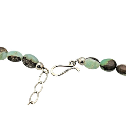21" Australian Green Opal Necklace With 3" Extender & .925 Sterling Silver