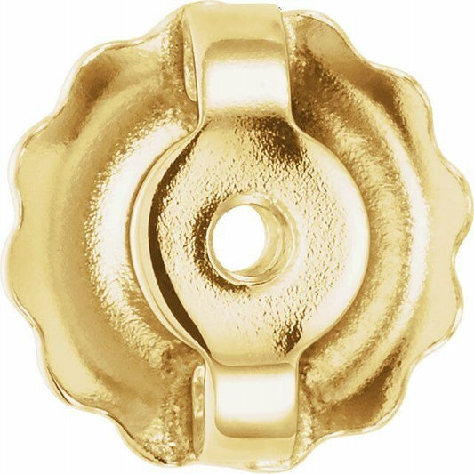 10K Yellow Gold Threaded Earring Back With 6.4mm Pad