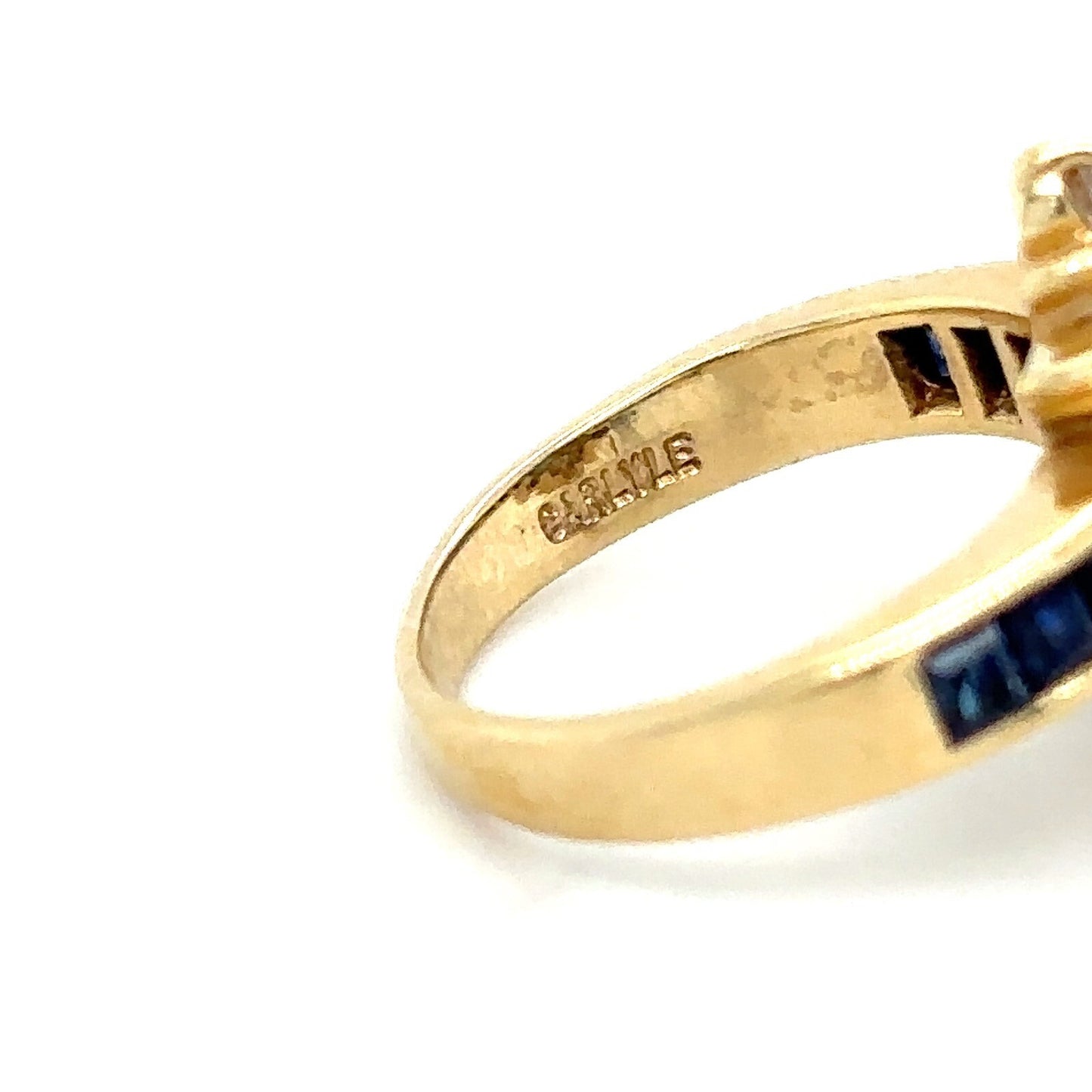 1.65ctw Sapphire & Diamond Accent Ring REAL SOLID 14k Yellow 3.6 g Size 3.25