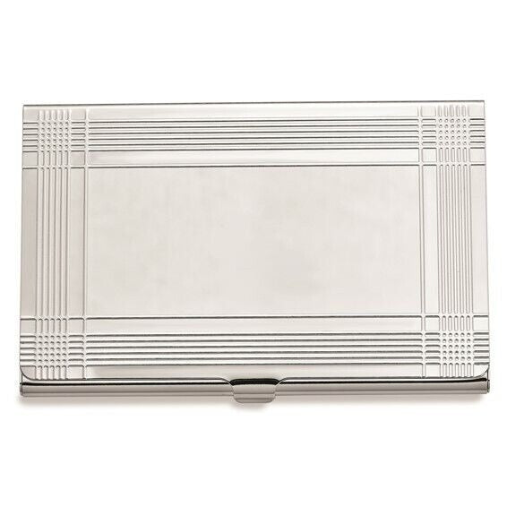 Nickel-Plated Business Card Holder With Engraved Design