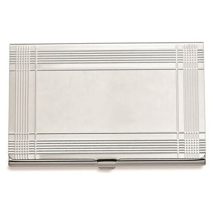 Nickel-Plated Business Card Holder With Engraved Design