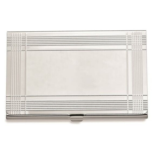 Nickel-Plated Business Card Holder With Engraved Design