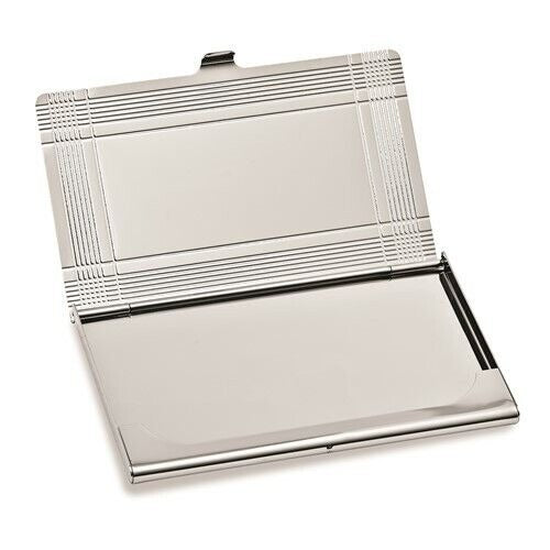 Nickel-Plated Business Card Holder With Engraved Design