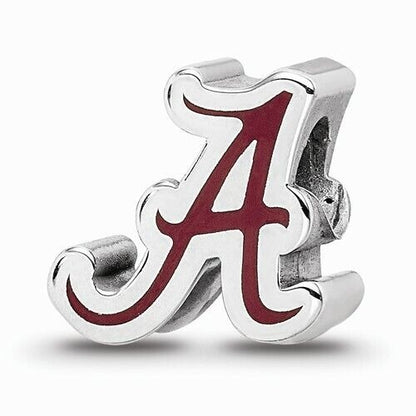 University Of Alabama Crimson Tide Sterling Silver Enameled Logo Bead