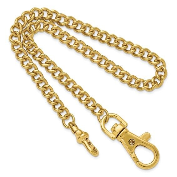 Charles Hubert 14.5in IP-Plated Gold Tone Stainless Steel Pocket Watch Chain