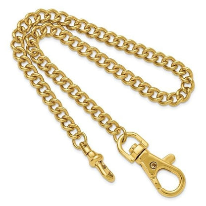 Charles Hubert 14.5in IP-Plated Gold Tone Stainless Steel Pocket Watch Chain