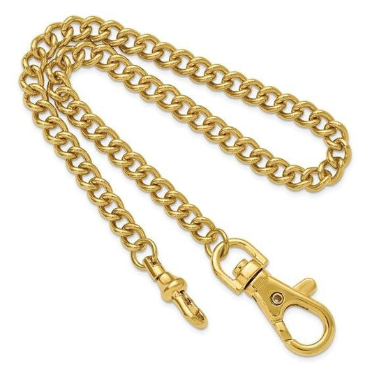 Charles Hubert 14.5in IP-Plated Gold Tone Stainless Steel Pocket Watch Chain
