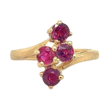 Ruby Four-Stone 14k Yellow Gold Ring 4.4g Size 4.5