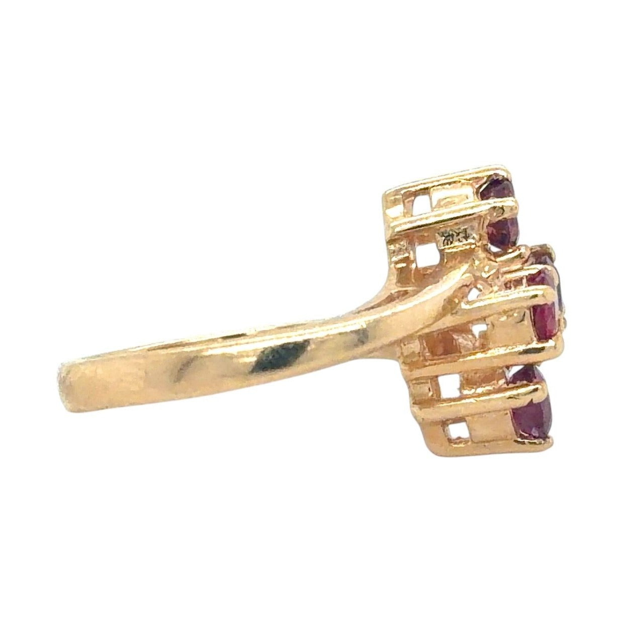 Ruby Four-Stone 14k Yellow Gold Ring 4.4g Size 4.5