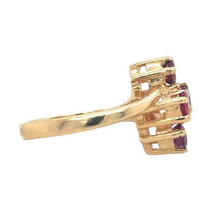 Ruby Four-Stone 14k Yellow Gold Ring 4.4g Size 4.5