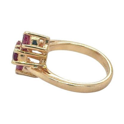 Ruby Four-Stone 14k Yellow Gold Ring 4.4g Size 4.5
