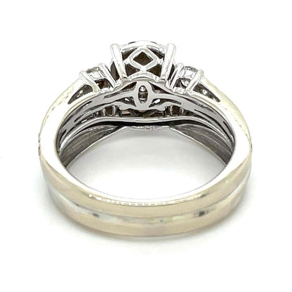 1ctw Diamond Bridal Wedding Ring 14K White Gold Size 5.25 Halo