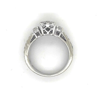 1ctw Diamond Bridal Wedding Ring 14K White Gold Size 5.25 Halo