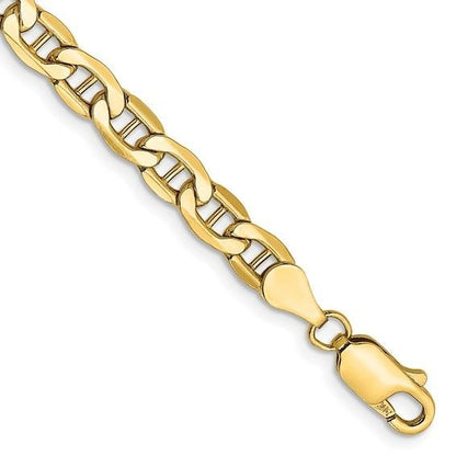 10K Yellow Gold Anchor Chain 4.75mm Bracelet 8" Lobster Clasp