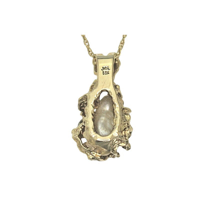 14K Yellow Gold Pearl & Diamond Pendant With 18-Inch Rope Chain