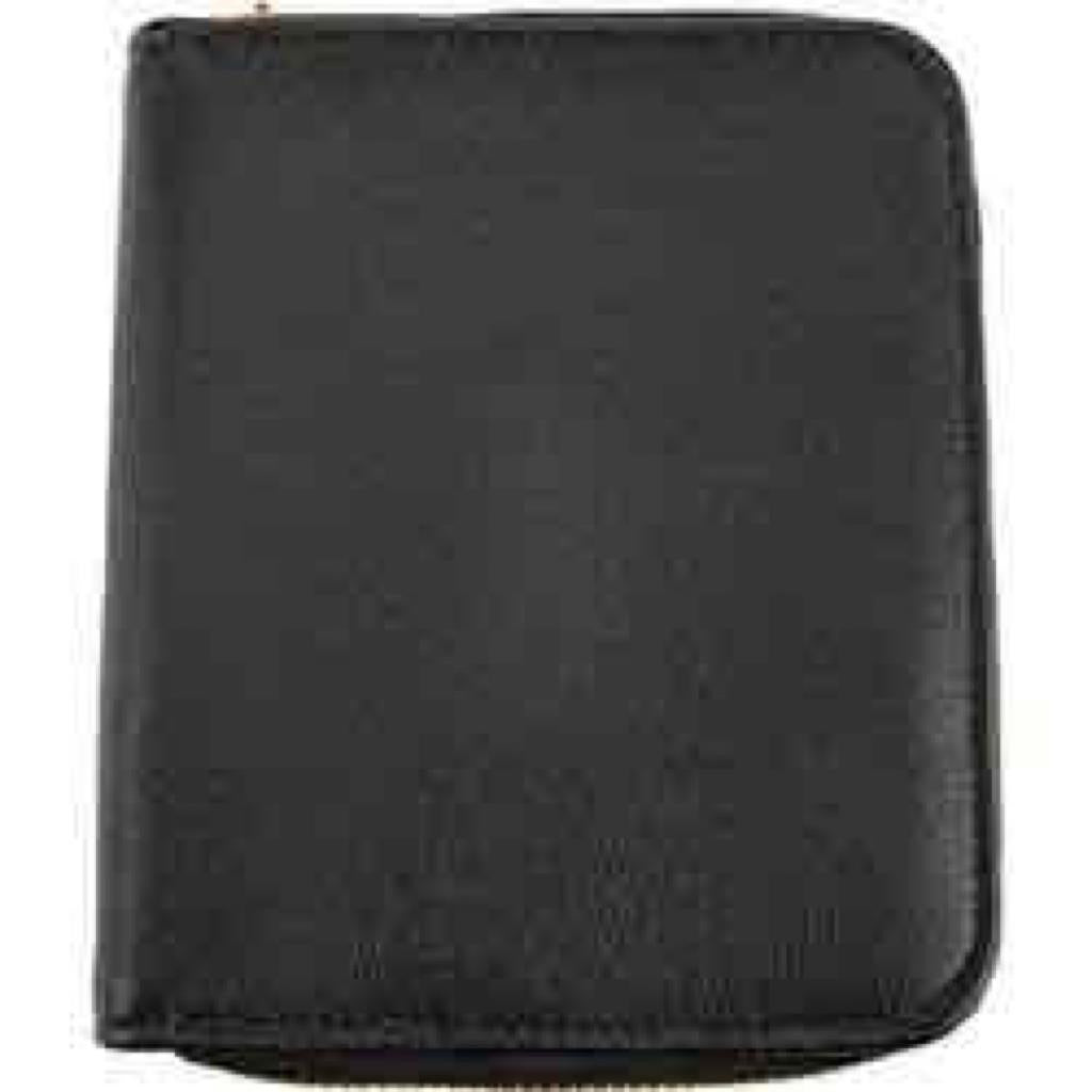 Black Leatherette Travel Organizer With Zipper Closure & Multiple Compartments