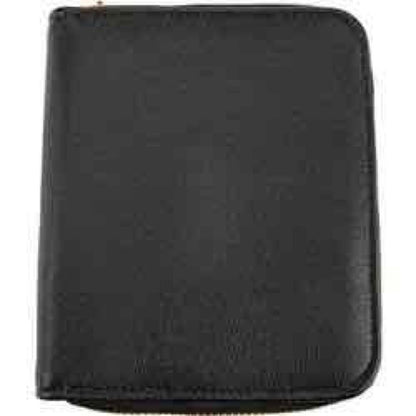 Black Leatherette Travel Organizer With Zipper Closure & Multiple Compartments