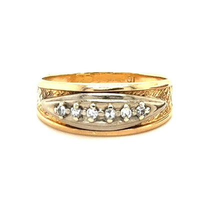 1/10ct Diamond Band 10k Yellow Gold Ring Size 8.5 4.2g