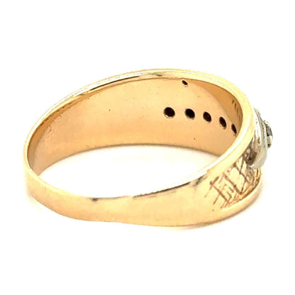 1/10ct Diamond Band 10k Yellow Gold Ring Size 8.5 4.2g