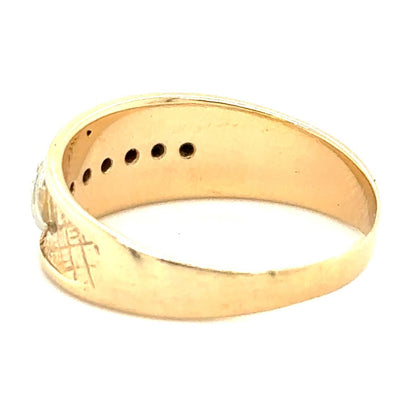 1/10ct Diamond Band 10k Yellow Gold Ring Size 8.5 4.2g