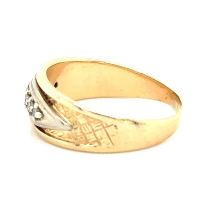 1/10ct Diamond Band 10k Yellow Gold Ring Size 8.5 4.2g