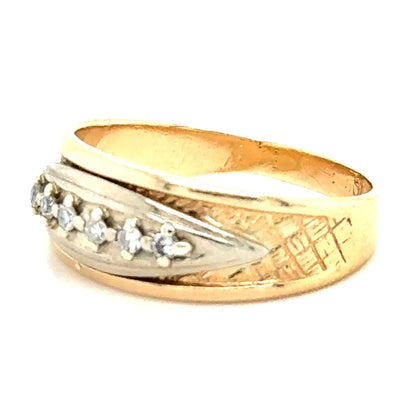 1/10ct Diamond Band 10k Yellow Gold Ring Size 8.5 4.2g