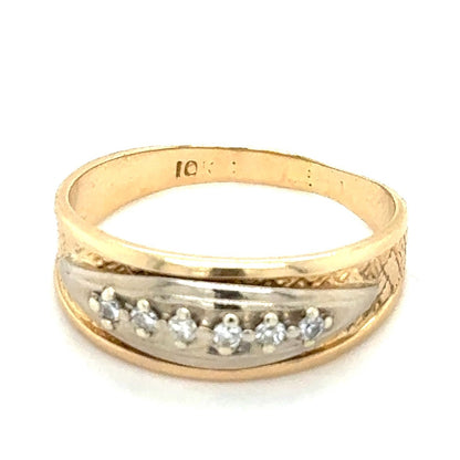 1/10ct Diamond Band 10k Yellow Gold Ring Size 8.5 4.2g