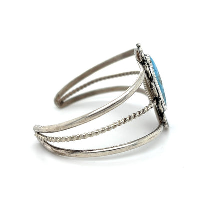Vintage Turquoise Sterling Silver Cuff Bracelet 20.3g