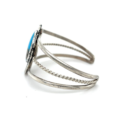 Vintage Turquoise Sterling Silver Cuff Bracelet 20.3g