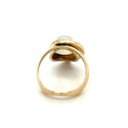 Created Opal Solitaire Ring Real Solid 14k Yellow Gold 7.4g Size 6.75