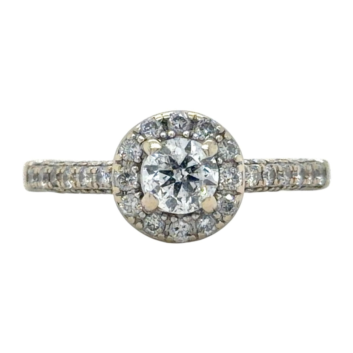 1ctw Diamond 14k White Gold Engagement Ring 4.5g Size 6.75