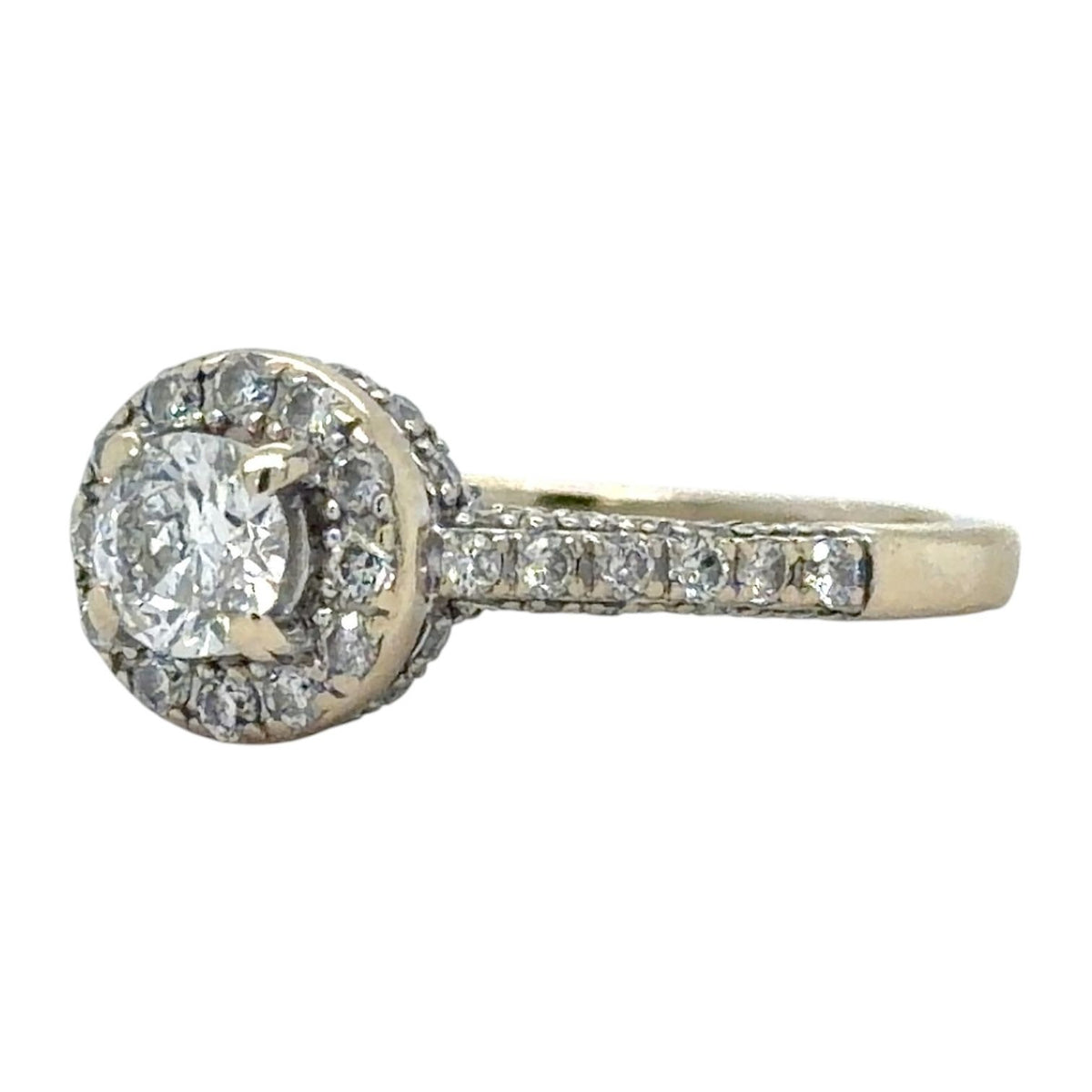 1ctw Diamond 14k White Gold Engagement Ring 4.5g Size 6.75