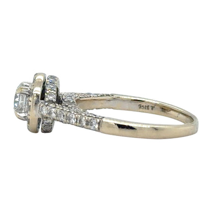 1ctw Diamond 14k White Gold Engagement Ring 4.5g Size 6.75